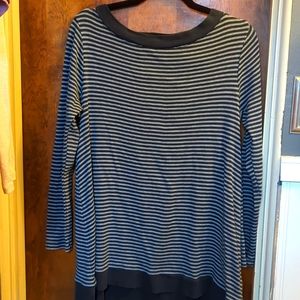 NWoT: J. JILL "PERFECT PIMA❤️‍🔥LS Tunic" 🌟 gorgeous 💙Navy/White🤍 sz MP